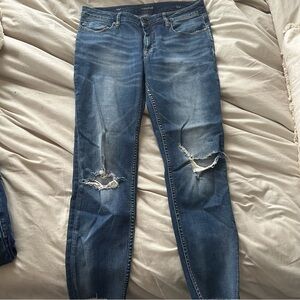 Women's Blue Distressed Jeans